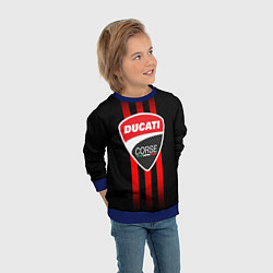 Свитшот детский DUCATI CARBON LOGO ITALY CONCERN, цвет: 3D-синий — фото 2
