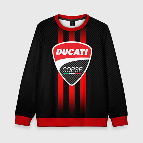 Детский свитшот DUCATI CARBON LOGO ITALY CONCERN / 3D-Красный – фото 1