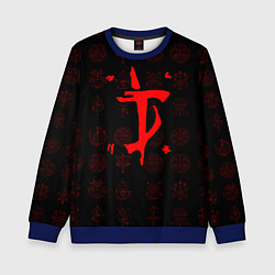 Свитшот детский Символ палача рока Doom, цвет: 3D-синий