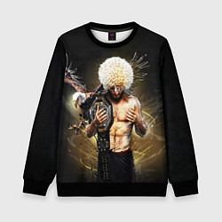 Свитшот детский Хабиб Нурмагомедов с орлом, цвет: 3D-черный