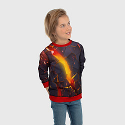 Свитшот детский ТРЕХМЕРНЫЕ ИСКРЫ 3D ПЛИТЫ 3D ИСКРЫ, цвет: 3D-красный — фото 2