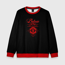 Свитшот детский Believe in Devils, цвет: 3D-красный