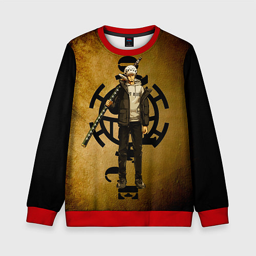 Детский свитшот Трафальгар Ло One Piece c нодати / 3D-Красный – фото 1