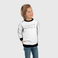 Свитшот детский Новый Год 2022 - New Year 2022, цвет: 3D-черный — фото 2