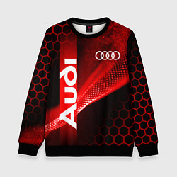 Свитшот детский AUDI АУДИ SPORT СПОРТ RED AND BLACK, цвет: 3D-черный