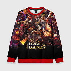 Свитшот детский LEAGUE OF LEGENDS НЕОН БРЫЗГИ КРАСОК, цвет: 3D-красный