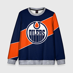 Свитшот детский Эдмонтон Ойлерз Edmonton Oilers NHL, цвет: 3D-меланж