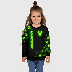 Свитшот детский MINECRAFT NEON LOGO CREEPER, цвет: 3D-черный — фото 2