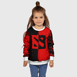 Свитшот детский DOTA 2 БРЫЗГИ КРАСОК, КРАСНО ЧЁРНЫЙ ЛОГО, цвет: 3D-белый — фото 2