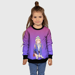 Свитшот детский Девочка и коньки, цвет: 3D-черный — фото 2