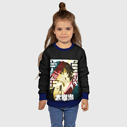 Свитшот детский Дазай Осаму Dazai в бинтах, цвет: 3D-синий — фото 2