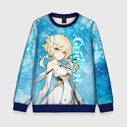 Свитшот детский GENSHIN IMPACT НОВОГОДНИЙ, ЛЮМИН, цвет: 3D-синий