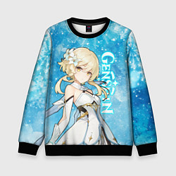 Свитшот детский GENSHIN IMPACT НОВОГОДНИЙ, ЛЮМИН, цвет: 3D-черный