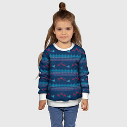 Свитшот детский Санта Клаус и олени, цвет: 3D-белый — фото 2