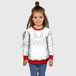 Свитшот детский Умиротворенный зайка, цвет: 3D-красный — фото 2
