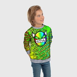 Свитшот детский Geometry Dash: Acid Green, цвет: 3D-меланж — фото 2