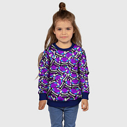 Свитшот детский Geometry Dash: Violet Pattern, цвет: 3D-синий — фото 2