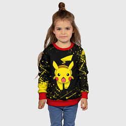 Свитшот детский ПИКАЧУ БРЫЗГИ КРАСОК, цвет: 3D-красный — фото 2