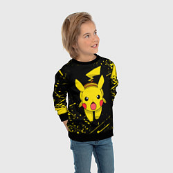Свитшот детский ПИКАЧУ БРЫЗГИ КРАСОК, цвет: 3D-черный — фото 2