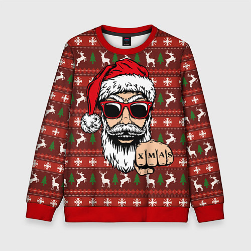 Детский свитшот Bad Santa Плохой Санта / 3D-Красный – фото 1