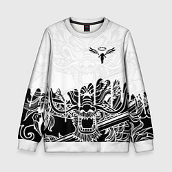 Детский свитшот WALHALLA TEAM НА СПИНЕ БЕЛЫЙ ДРАКОН
