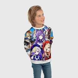 Свитшот детский ГЕРОИ ИГРЫ GENSHIN IMPACT, цвет: 3D-белый — фото 2