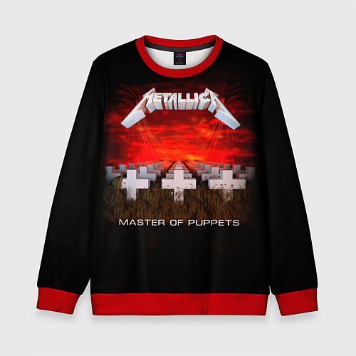 Детский свитшот Master of Puppets - Metallica / 3D-Красный – фото 1