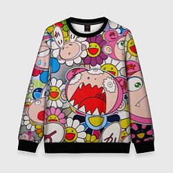 Свитшот детский Takashi Murakami кричащий арт, цвет: 3D-черный