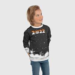 Свитшот детский Новый год 2022 - надпись 2022, цвет: 3D-белый — фото 2