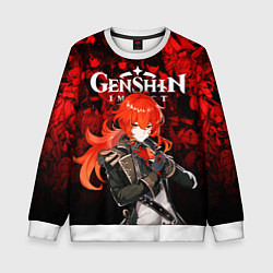 Свитшот детский GENSHIN IMPACT DILUC ГЕНШИН ИМПАКТ ДИЛЮК, цвет: 3D-белый