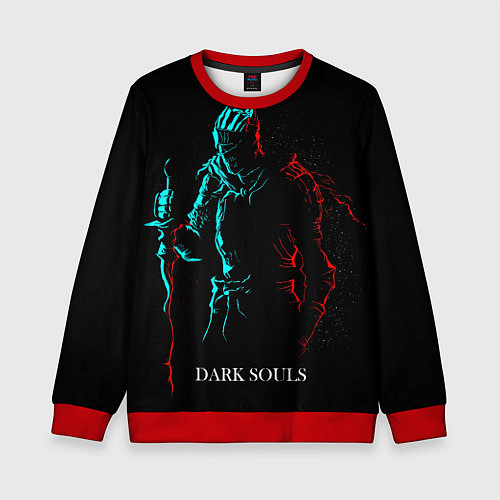 Детский свитшот Dark Souls NEON Силуэт / 3D-Красный – фото 1