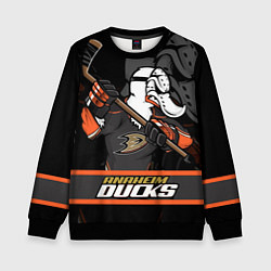 Свитшот детский Анахайм Дакс, Anaheim Ducks, цвет: 3D-черный