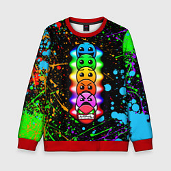 Свитшот детский Geometry Dash: Splashes of Paint, цвет: 3D-красный