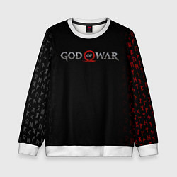 Свитшот детский GOD OF WAR LOGO, РУНЫ, цвет: 3D-белый