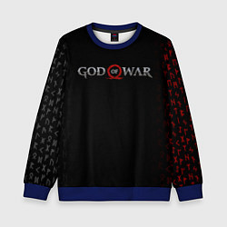 Свитшот детский GOD OF WAR LOGO, РУНЫ, цвет: 3D-синий