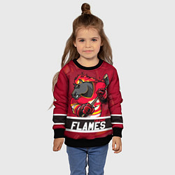 Свитшот детский Калгари Флэймз, Calgary Flames, цвет: 3D-черный — фото 2