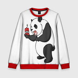Свитшот детский Взрывная панда, цвет: 3D-красный