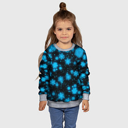 Свитшот детский НОВОГОДНИЕ НЕОНОВЫЕ СНЕЖИНКИ 2022 НОВЫЙ ГОД, цвет: 3D-меланж — фото 2