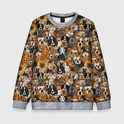 Свитшот детский Собаки Разные Породы, цвет: 3D-меланж