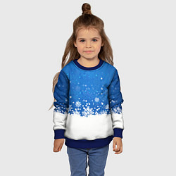 Свитшот детский Снежинки - С Новым Годом, цвет: 3D-синий — фото 2