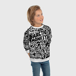 Свитшот детский Arctic monkeys Pattern, цвет: 3D-белый — фото 2