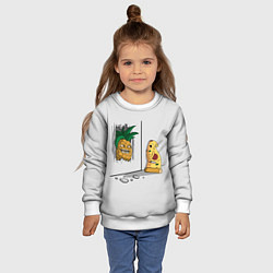 Свитшот детский HERES PINEAPPLE!, цвет: 3D-белый — фото 2
