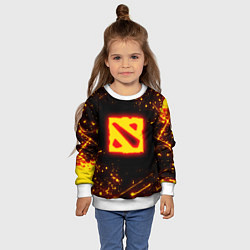 Свитшот детский DOTA 2 FIRE LOGO ДОТА 2 ОГНЕННЫЙ ЛОГО, цвет: 3D-белый — фото 2