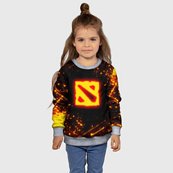 Свитшот детский DOTA 2 FIRE LOGO ДОТА 2 ОГНЕННЫЙ ЛОГО, цвет: 3D-меланж — фото 2