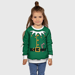 Свитшот детский Christmas Elf Outfit, цвет: 3D-белый — фото 2