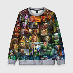 Свитшот детский HEROES DOTA 2 ПЕРСОНАЖИ ДОТА 2, цвет: 3D-меланж