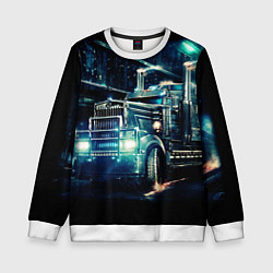 Свитшот детский Американский Грузовик Дальнобой 2022, цвет: 3D-белый