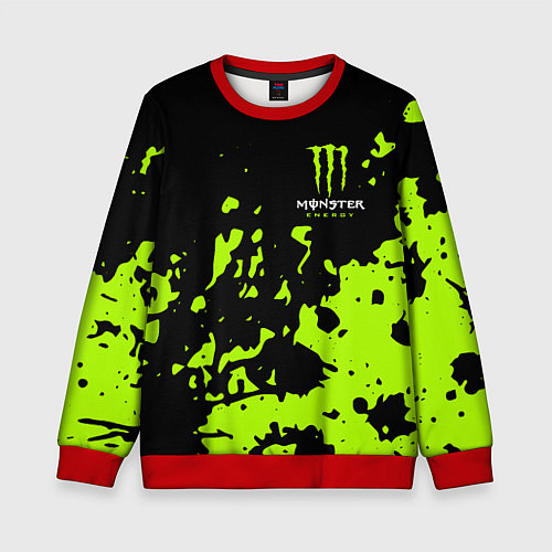 Детский свитшот Monster Energy green / 3D-Красный – фото 1