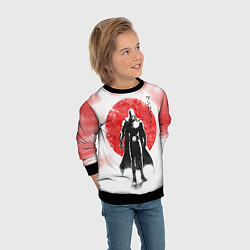 Свитшот детский Сайтама красный дым One Punch-Man, цвет: 3D-черный — фото 2