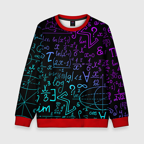 Детский свитшот НЕОНОВЫЕ ФОРМУЛЫ NEON FORMULAS / 3D-Красный – фото 1